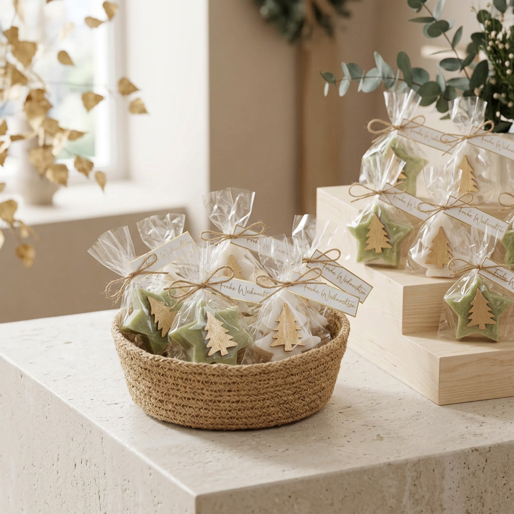 Christmas soap “Merry Christmas” – star or Christmas tree | Guest gift & employee gift
