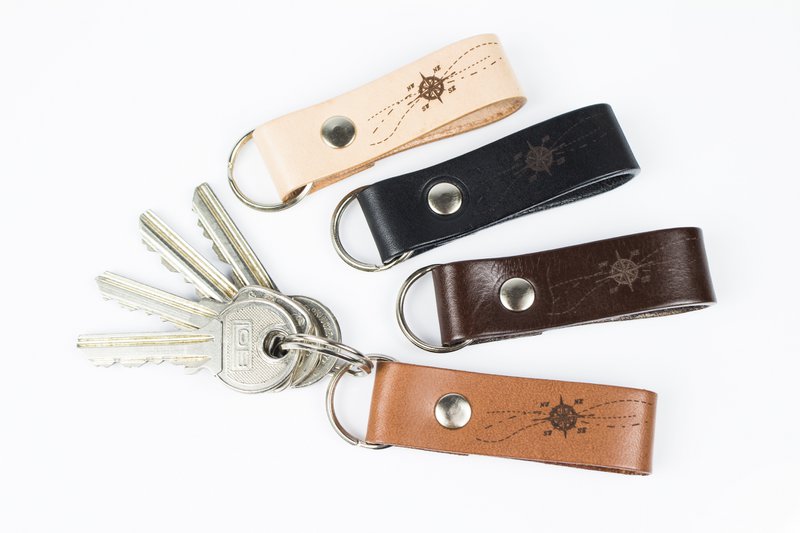 Leather keychain / key fob - Windrose