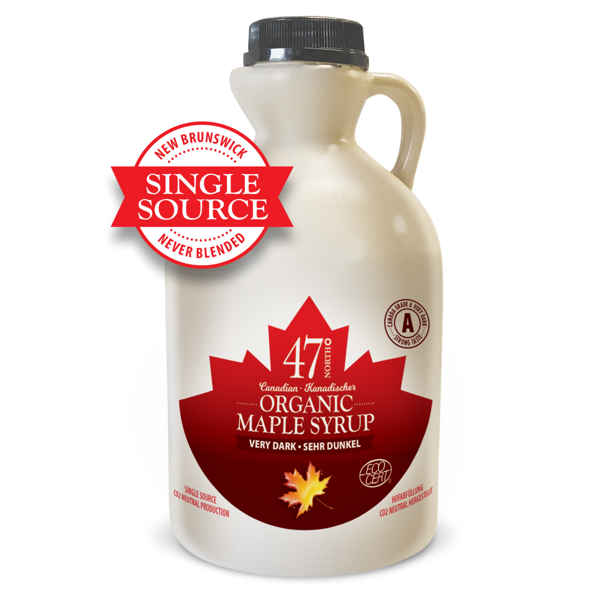 ENKELE BRON Biologische ahornsiroop, Canada klasse A, zeer donker, sterk 1000 ml