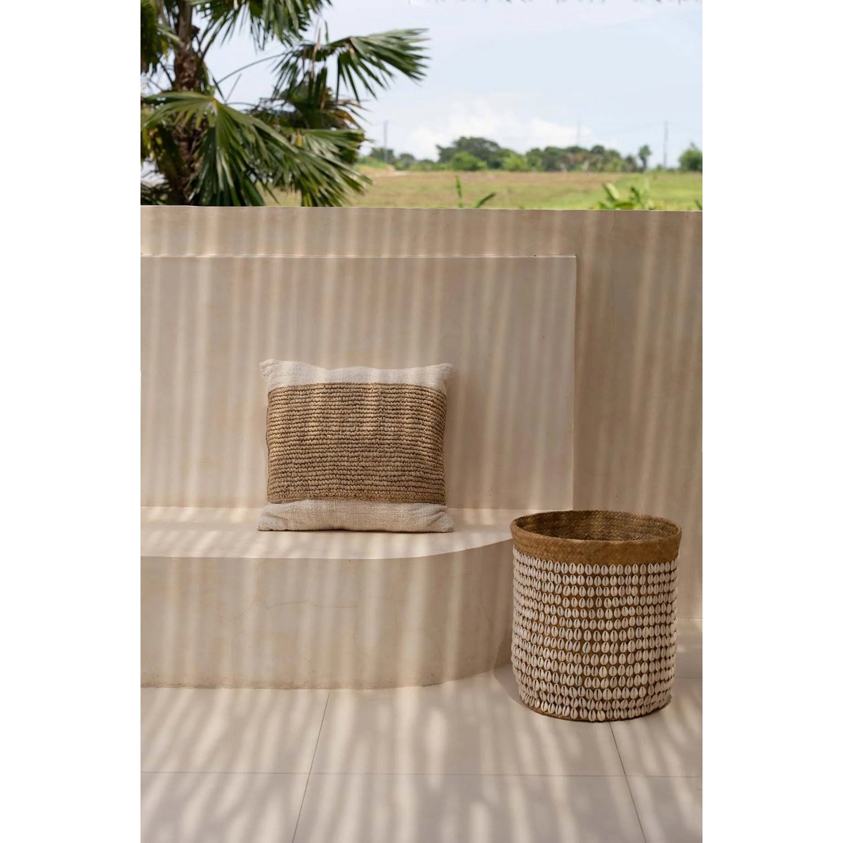 Raffia Stamp Pudebetræk - Naturlig