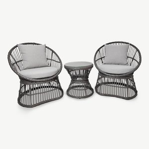 Allegra rotan loungeset, grijs