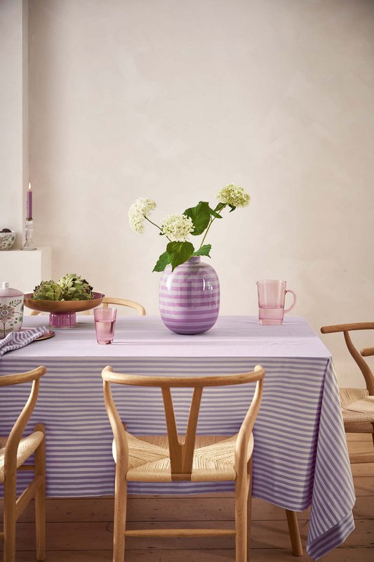 Vase Metal Stripes Lilac 32cm