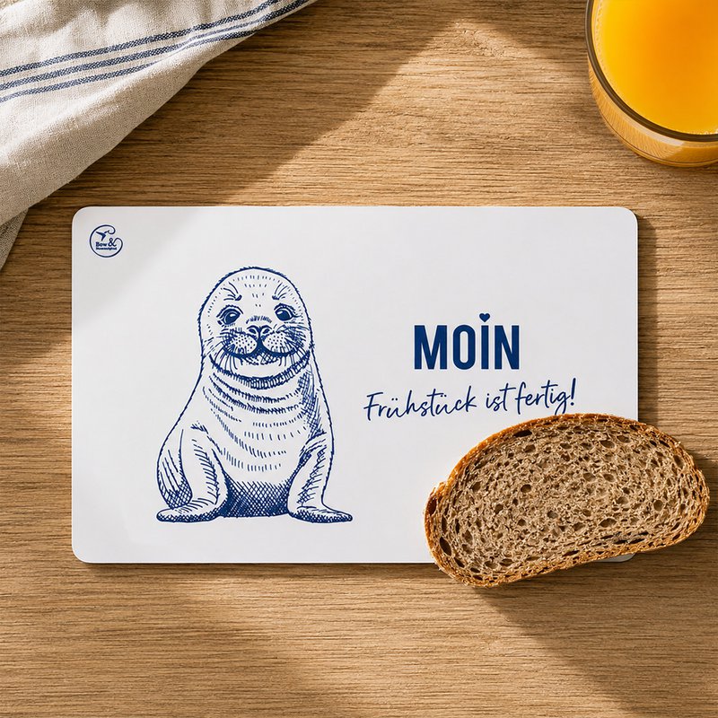 Breakfast board melamine seal “Hello, breakfast is ready!”