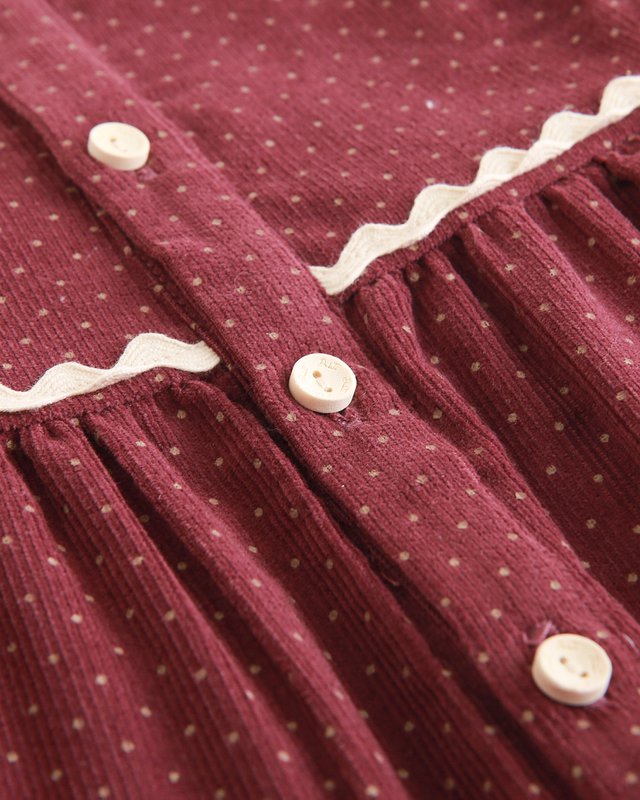 Purple corduroy baby girl dress with matching bloomers P70-11604022