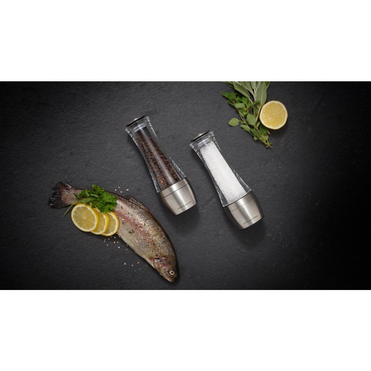 Precision+ Stemless Amesbury Pepper and Salt Mill Set 19cm