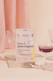  Light legs powder supplement for 1 month cure, 4.6 servings per day, powder formula in glass container.