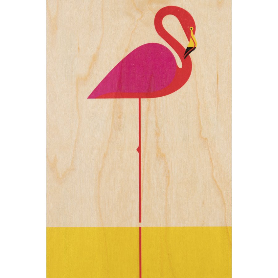miami miamingo wooden postcard