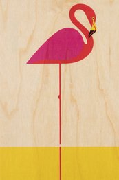 miami miamingo wooden postcard