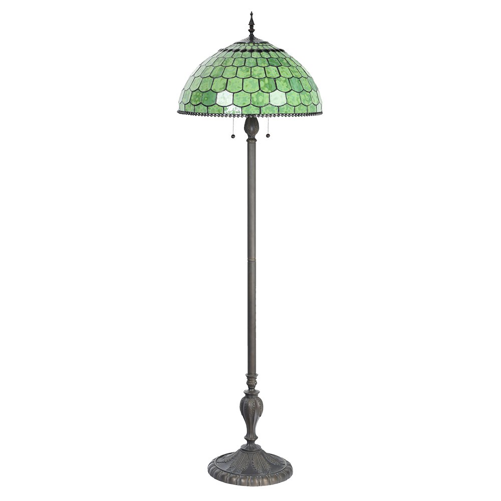 Lampada da pavimento Tiffany Ø 51x165 cm Lampada in piedi vetro verde