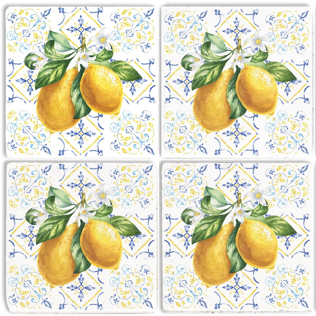 Stone Coaster Set - Italian Lemon