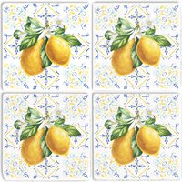 Steinuntersetzer-Set - Italienische Zitrone