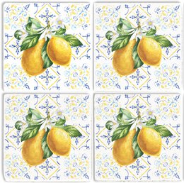 Juego de posavasos de piedra - Limón italiano
