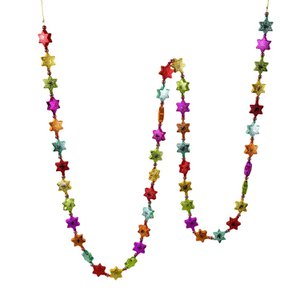 Garland stars, multicolored, plastic, 270cm