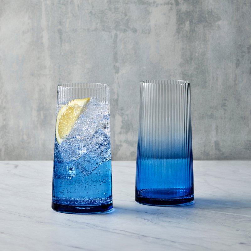 Set of 2 Empire Blue Hiball glasses
