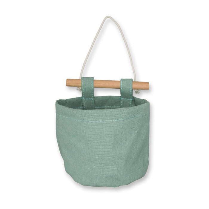 Textile hanging pots about 13x9x12cm