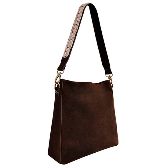 BOHO IBIZA BAG - Tracolla Rose (70cm) + Borsa Suede (Cacao)
