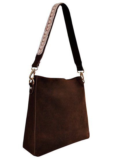 BOHO IBIZA BAG - Tracolla Rose (70cm) + Borsa Suede (Cacao)