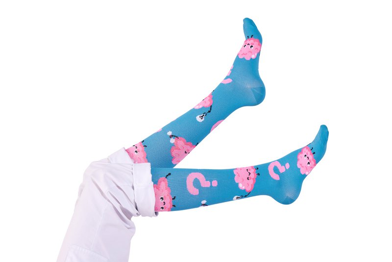 Kompression fröhlicher Gehirne Medsocks Blau