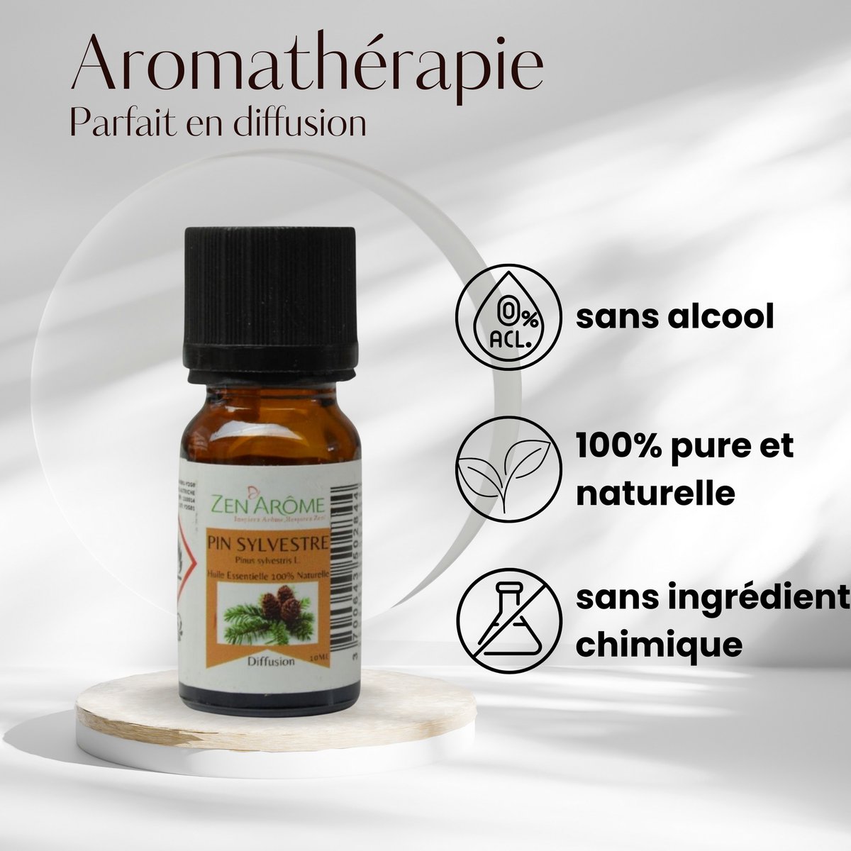 Olio essenziale - Pino silvestre - 10 ml - Uso per diffusione - Confezionato in Francia