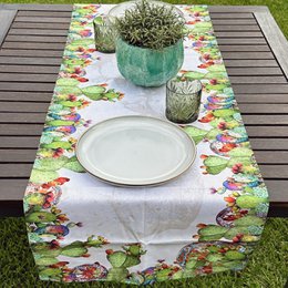 45x150cm 100% Heavy Cotton Runner - Cactus