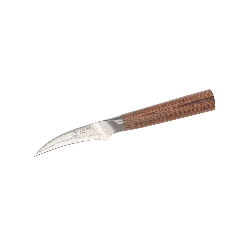 Couteau à fruits PUMA IP 2.75" Tournier, lame damas et manche en pakkawood ambré