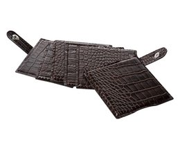 Glass coaster 6-er set croco dark brown