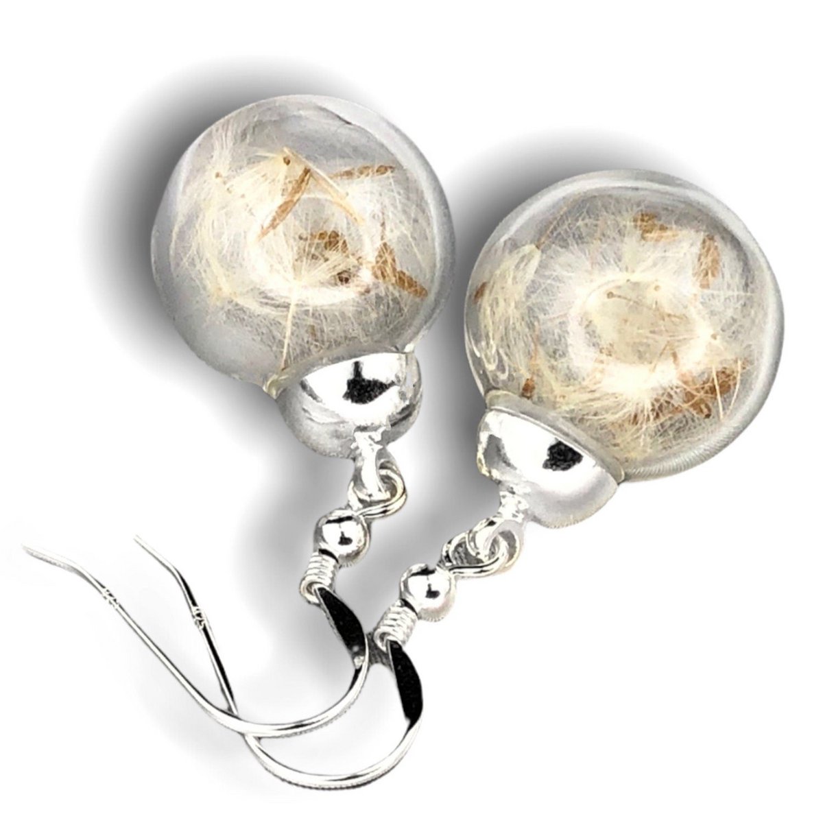 Echte paardenbloemoorbellen - 925 sterling zilver - elegante bloemensieraden - OHR925-12