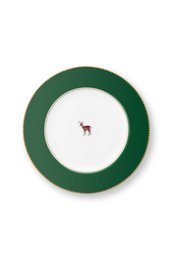 Plate Love Birds Deer Dark Green 17cm