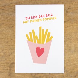 Postcard "Salt on my fries" from recycled paper