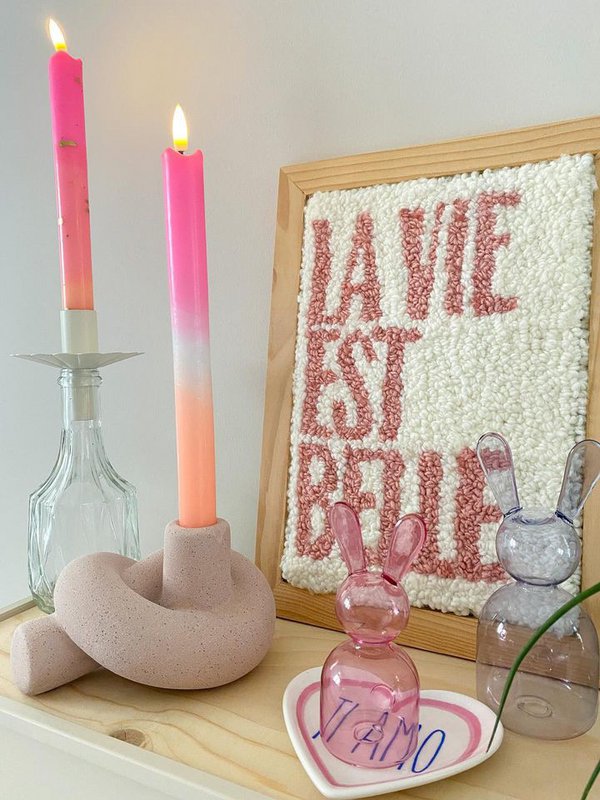 LED-søjlelys Pink Orange - Sæt med 2