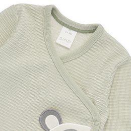 Baby wrap jacket - panda application, waffle structure - beige/green streaked