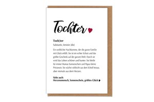 Karte Definition Tochter mit Umschlag