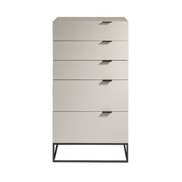 Chiffonier in Pearl Grey hout en zwart staal