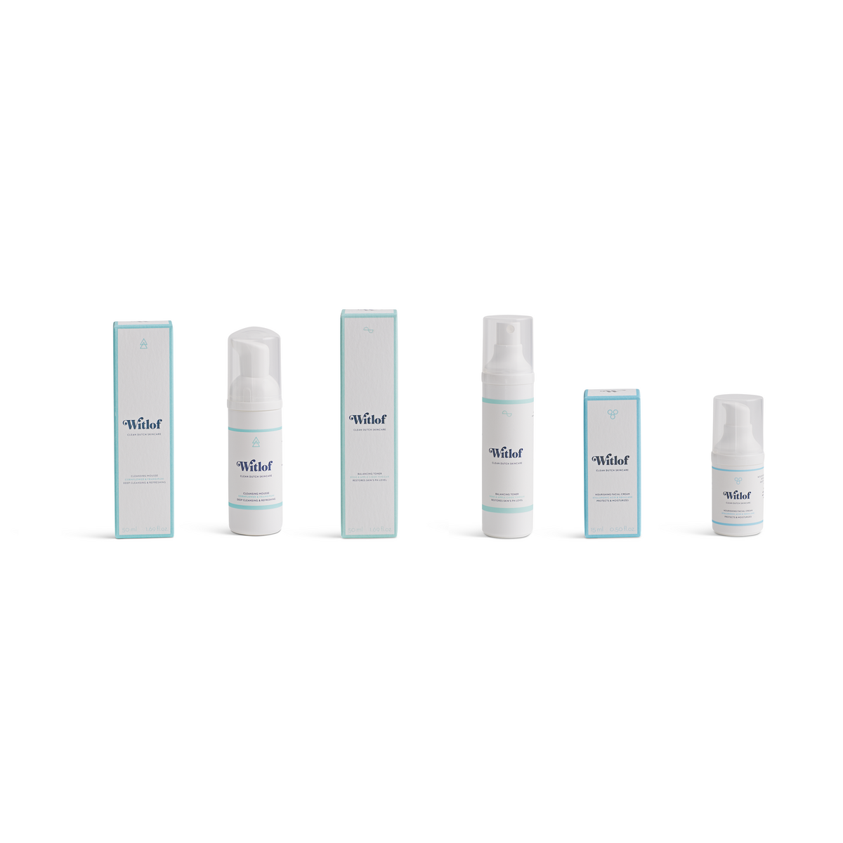 Try & Travel Set - Cotton Toiletbag + Mousse 50ml, Toner 50ml & Facial Cream 15ml