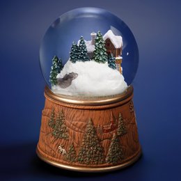 Bola de nieve navideña “Molino de agua” con iluminación y tormenta de nieve automática