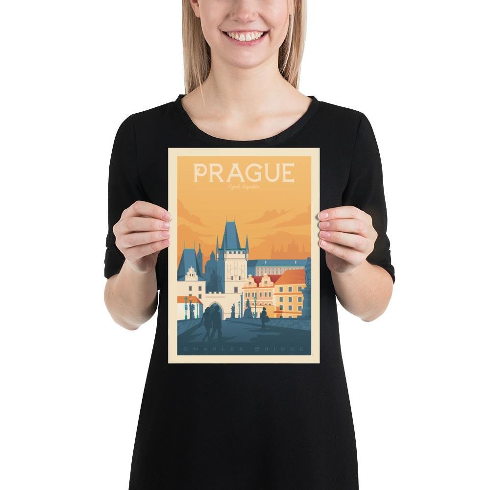 Affiche Prague Vintage | Poster Ville Prague République Tchèque