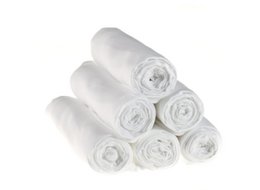 Hydrophilic Cloths-Hydrophilic Diapers 80×80 cm-Set of 6 pieces -100% Cotton-White