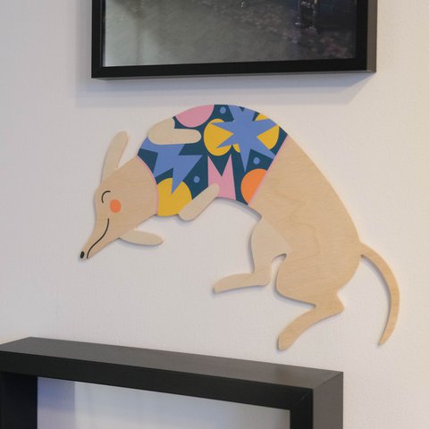 Winston the sausage dog – wooden wall decoration