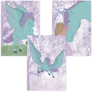 Poster "Girl and Pegasus" x set of 3