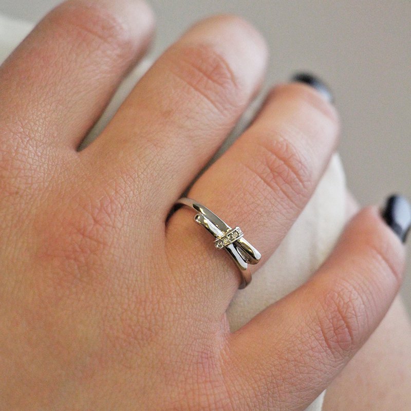 Bague Arco Luminoso - Argenté et Cristal