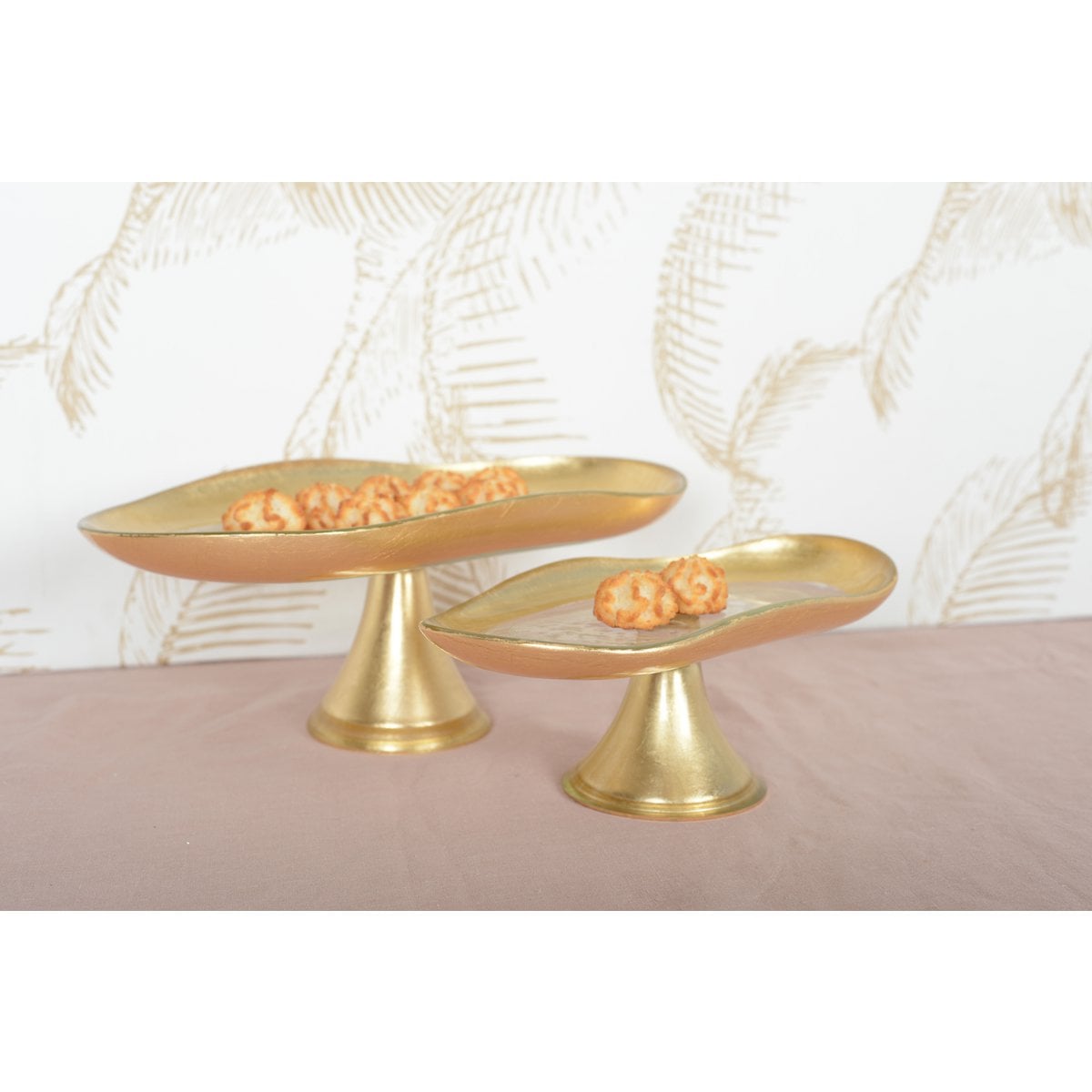 Cake dish golden on foot small model 27.5x14.5x10cm
