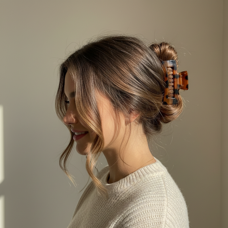 Pince à cheveux moyenne YOSMO – Acétate de cellulose de qualité supérieure – Durable et forte adhérence