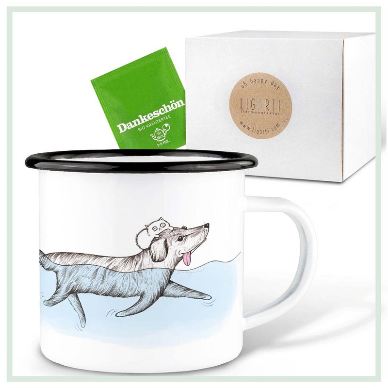 Emailletasse – Der Rettungsschwimmer