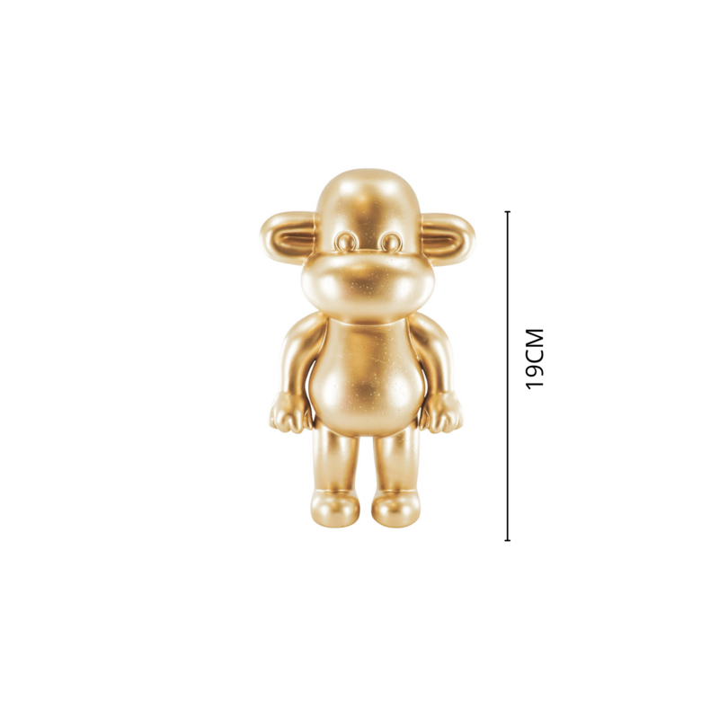 Ornament - Affenfigur 'The Legend'- Polyresin - Gold - 11x7x19cm