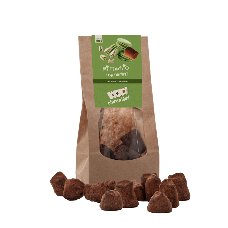 Pistacchi Macaron Chocolate Truffles - Borsa biodegradabile 130G