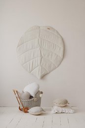 Set „Shabby Chic“ Tipi mit Rüschen und Blättermatte „Weiß“.