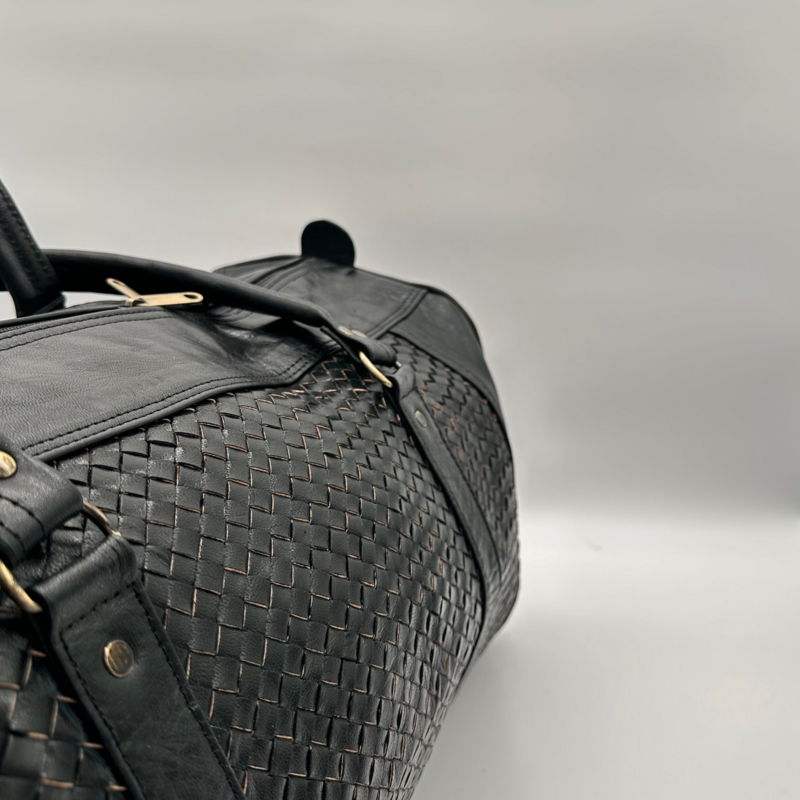 Borsa da viaggio in pelle di classe Wonder a mano nera