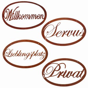Home and garden decoration rust door sign | Wall decoration metal sign for front door, garden and house