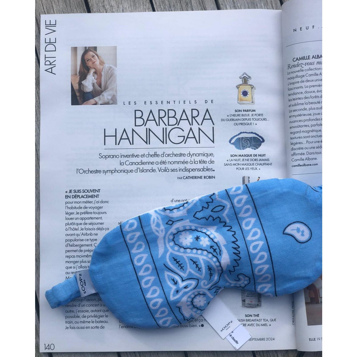 Ontspannend oogmasker - lijnzaad en lavendel - Sky Blue Bandana