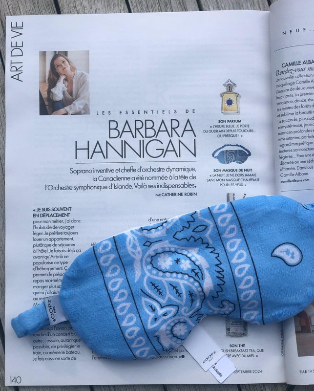 Afslappende øjenmaske - hørfrø og lavendel - Sky Blue Bandana